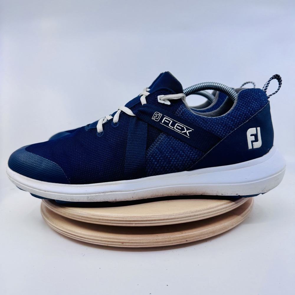 FootJoy FJ Flex Golf Shoes Mens 10.5 M Navy Blue Spikeless Waterproof 56102